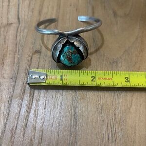 Navajo Turquoise Sterling Silver Cuff Bracelet | Native American Southwest BOHO